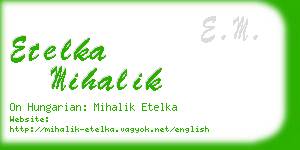 etelka mihalik business card